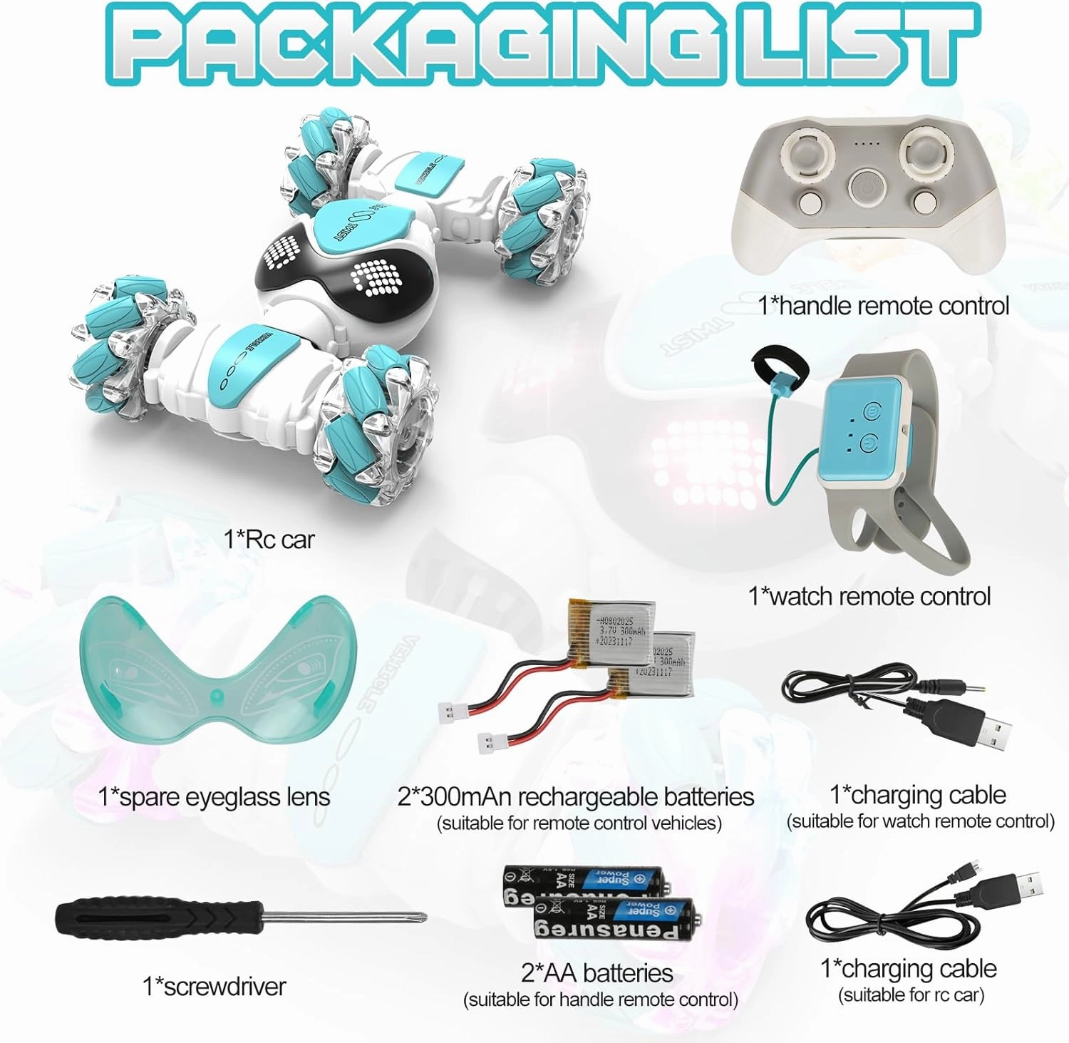 Gesture Sensing Rc Stunt Car Toys for Boy Age 8-13,Hand Remote Control Cars,Coolest Christmas Birthday Present Ideas for Boys Girls Kids Teens Age 8 9 10 11 12 13  Year,Racing Drift Car (White)