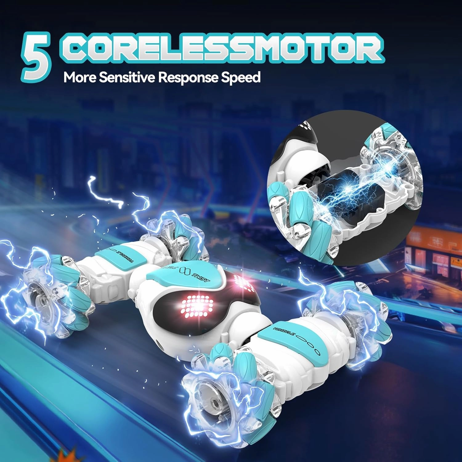Gesture Sensing Rc Stunt Car Toys for Boy Age 8-13,Hand Remote Control Cars,Coolest Christmas Birthday Present Ideas for Boys Girls Kids Teens Age 8 9 10 11 12 13  Year,Racing Drift Car (White)