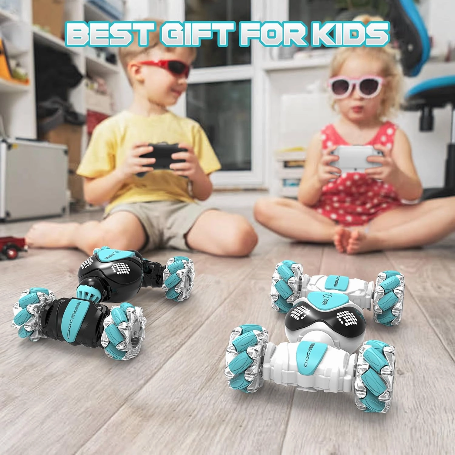 Gesture Sensing Rc Stunt Car Toys for Boy Age 8-13,Hand Remote Control Cars,Coolest Christmas Birthday Present Ideas for Boys Girls Kids Teens Age 8 9 10 11 12 13  Year,Racing Drift Car (White)