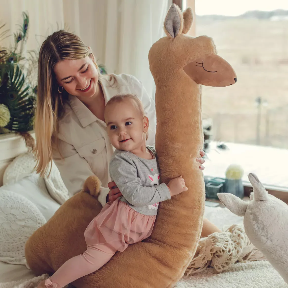 Giant Plush Toy Alpaca, rust - 120 cm