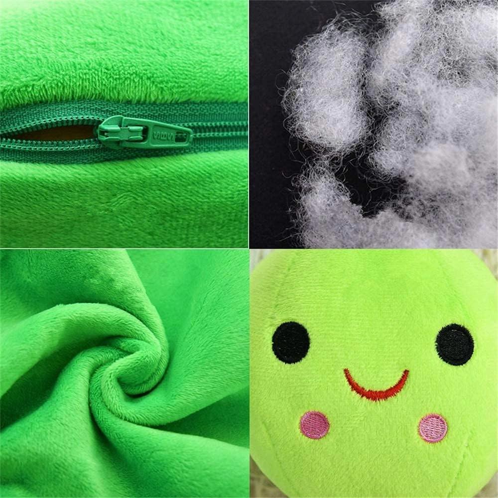 Giant Peas in A Pod Plush Toy Pea Pod Pillow Cute Pea Stuffed Toys Plant Doll Various Sizes (Green Beans,19.6''/50cm)