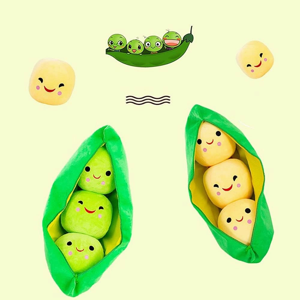 Giant Peas in A Pod Plush Toy Pea Pod Pillow Cute Pea Stuffed Toys Plant Doll Various Sizes (Green Beans,19.6''/50cm)