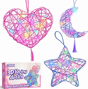 Gifts for Kids, Arts and Crafts for Kids Girls Ages 8-12, 3D String Art Kit for Kid, Light Up String Toys, Birthday Gifts for Girls Ages 8-12