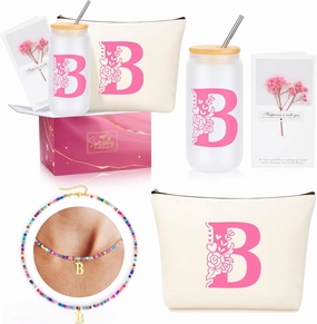 Gifts for Women Teen Girls, Teen Girl Gifts Trendy Stuff Christmas Birthday Gifts for 10 11 12 13 14 15 16 18 Year Old Girls Tween Girls Gift for Girl Her Sister Daughter Girlfriend Pink Initial B