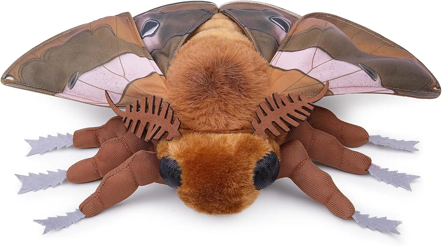 Ginkgo Moth Plush, Cute Brown Moth Toy, Soft Animal Plush Collection, Flying Animal Decor for Boys & Girls - 11in