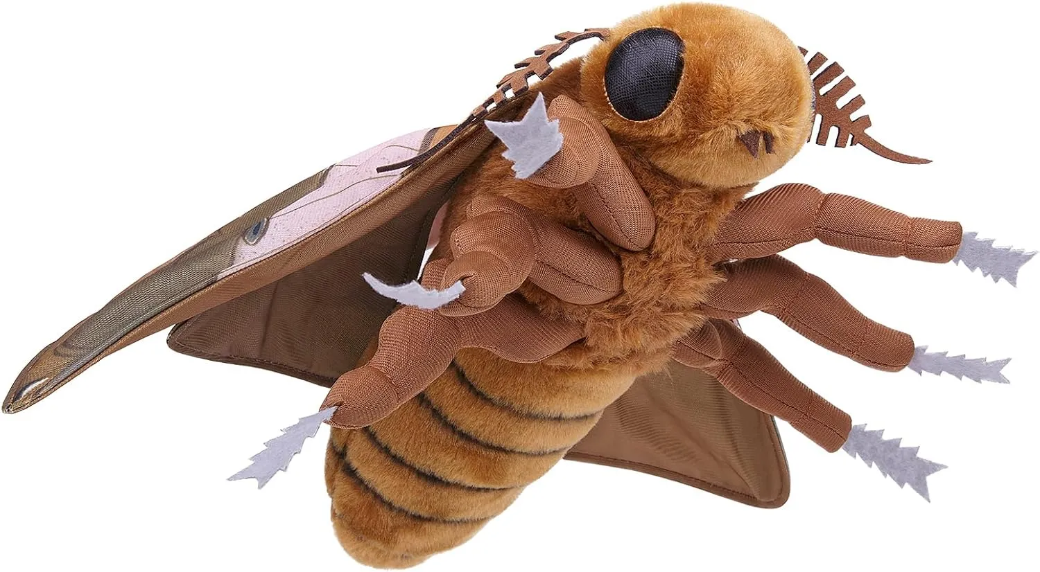 Ginkgo Moth Plush, Cute Brown Moth Toy, Soft Animal Plush Collection, Flying Animal Decor for Boys & Girls - 11in
