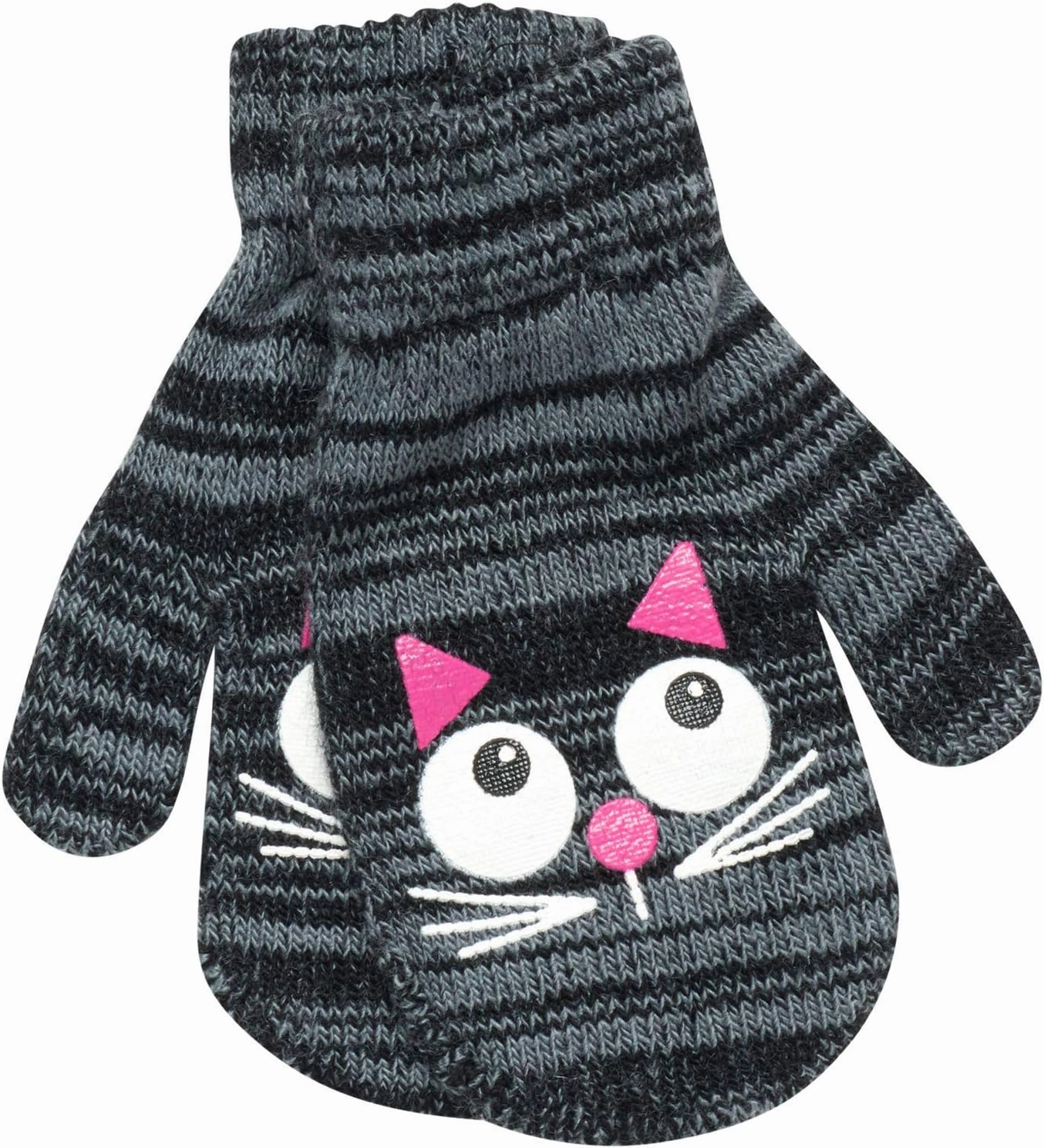 Girls Critter Winter Hat and 2 Pair Gloves or Mittens (Toddler/Little Girls)
