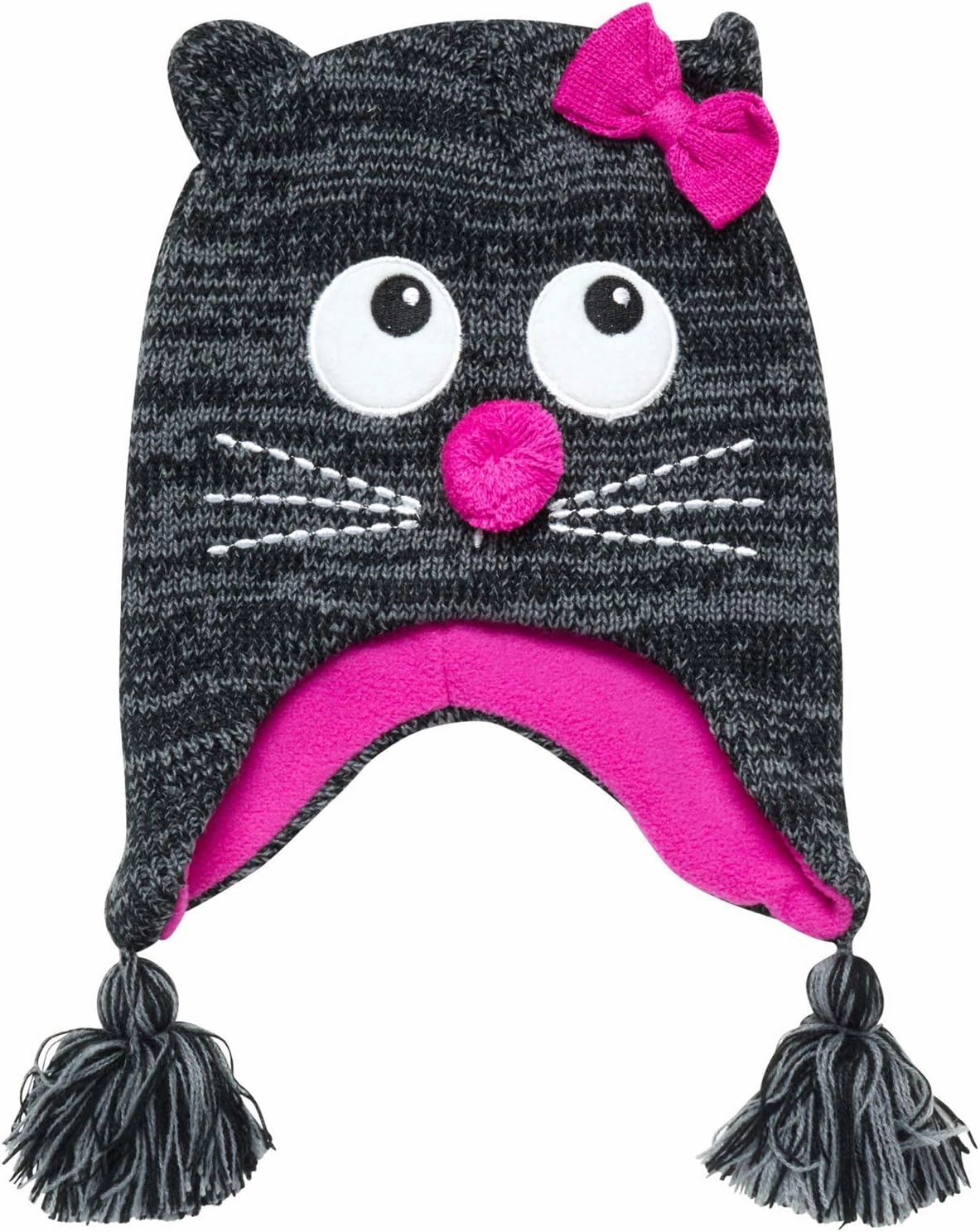 Girls Critter Winter Hat and 2 Pair Gloves or Mittens (Toddler/Little Girls)