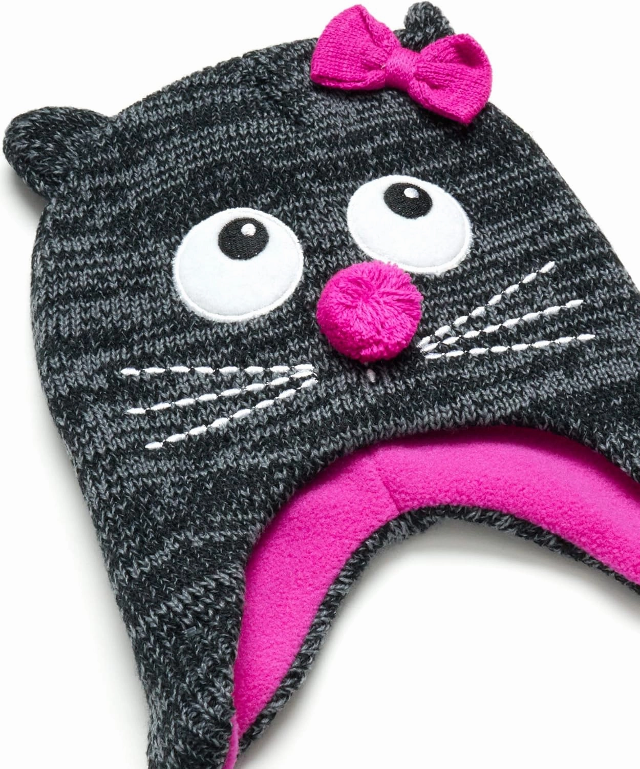 Girls Critter Winter Hat and 2 Pair Gloves or Mittens (Toddler/Little Girls)