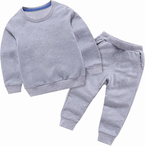 Girls Sweatsuits Set Boys Girls Autumn Solid Color Cotton Long Sleeve Round Neck Sweatshirt Set Teen Outfits for Girls