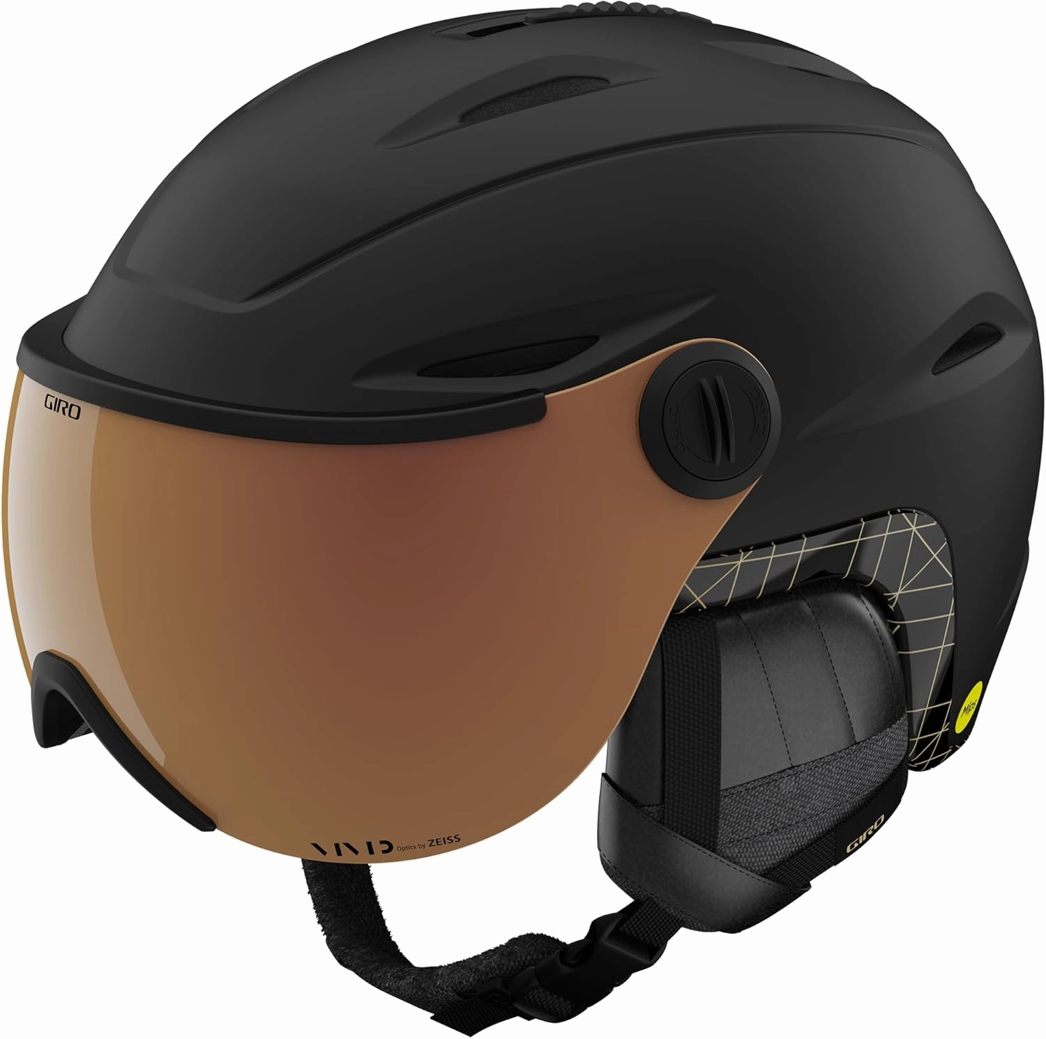 Giro Essence MIPS Vivid Ski Helmet - Snowboard Helmet for Women & Youth with Integrated Vivid Goggle Shield/Visor