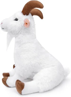 Goat Plush Toy Stuffed Animal Realistic Soft and Cuddly for Kids Funny Cuddly Capra White Sitting 12''