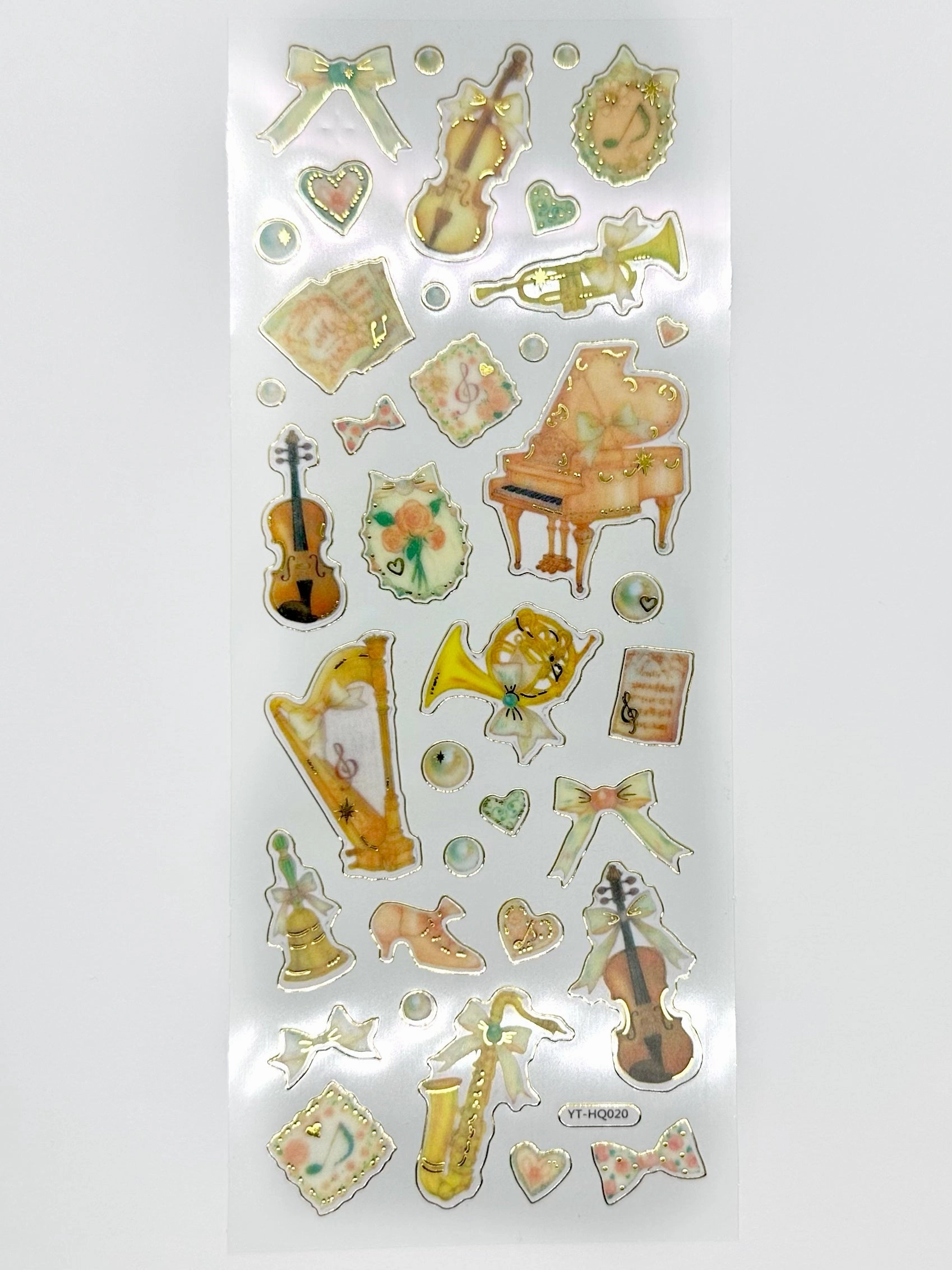 Gold Stamp Music Stickers Gold Outline
