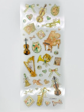 Gold Stamp Music Stickers Gold Outline