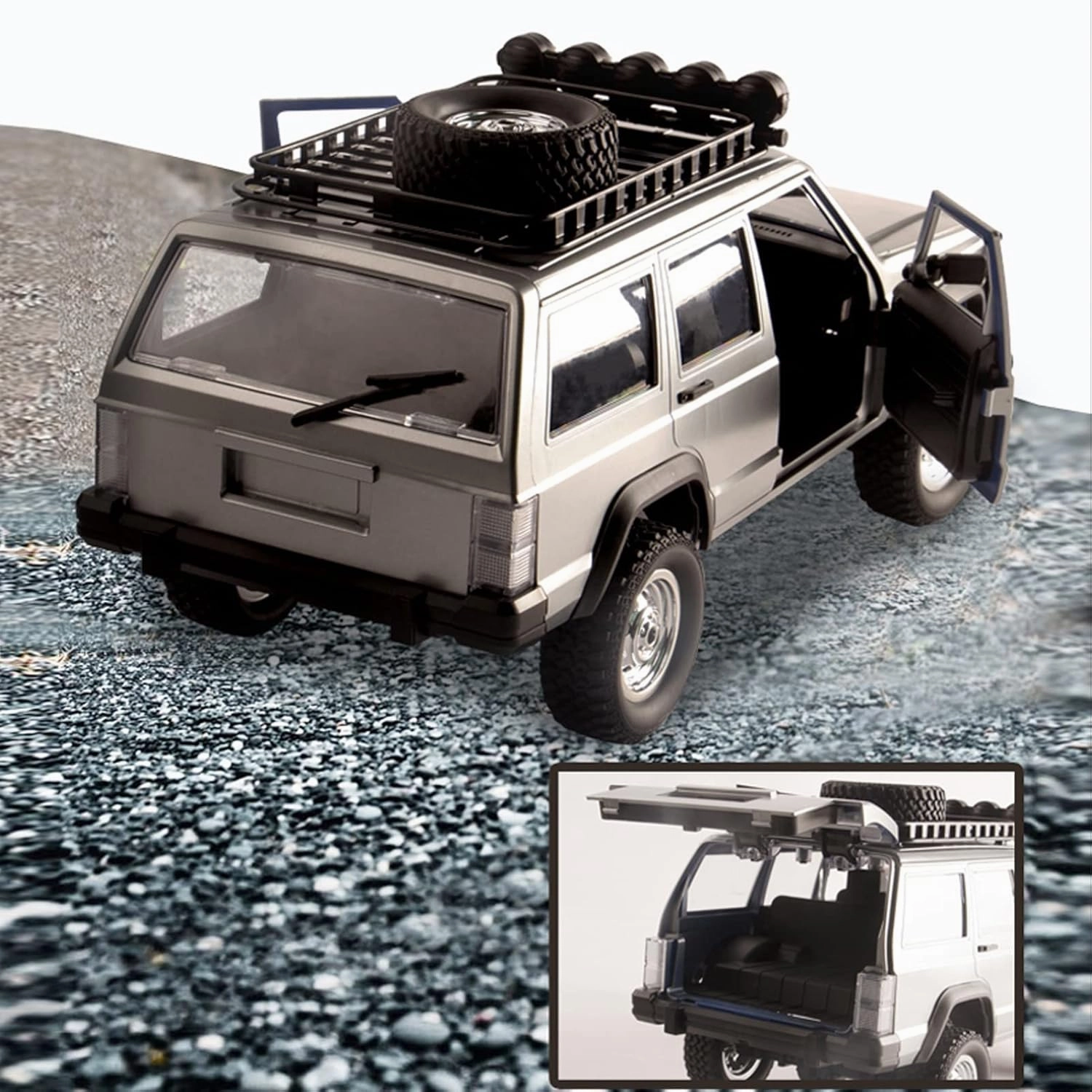 GoolRC RC Rock Crawler, 1:12 Scale Remote Control Car, 2.4Ghz 4WD Off Road RC Truck, All Terrains Climbing Vehicle, RC Car Gifts for Kids and Adults, Include 2 Batteries (Blue)