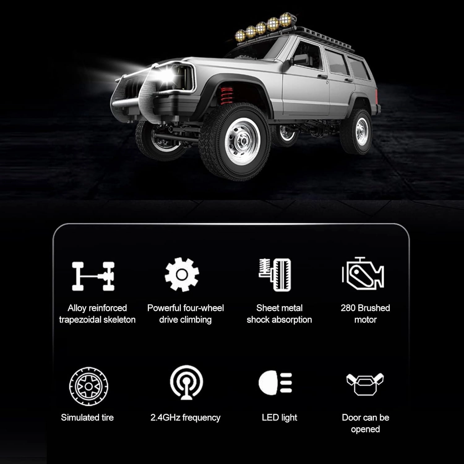 GoolRC RC Rock Crawler, 1:12 Scale Remote Control Car, 2.4Ghz 4WD Off Road RC Truck, All Terrains Climbing Vehicle, RC Car Gifts for Kids and Adults, Include 2 Batteries (Blue)