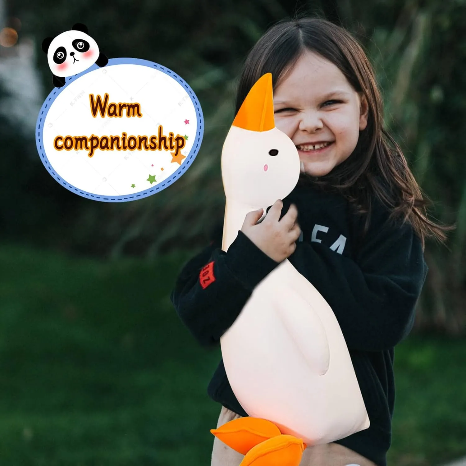 Goose Plush Toy Cute Duck Plushie Hugging Plush Pillow Duck Stuffed Animal for Kids and Friends (White Round Eyes,25.6'')