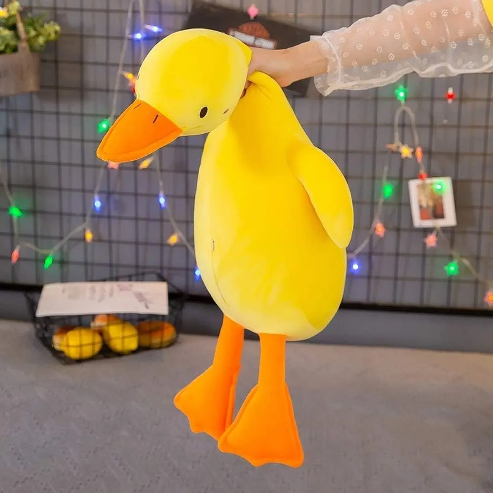 Goose Plush Toy Cute Duck Plushie Hugging Plush Pillow Duck Stuffed Animal for Kids and Friends (White Round Eyes,25.6'')
