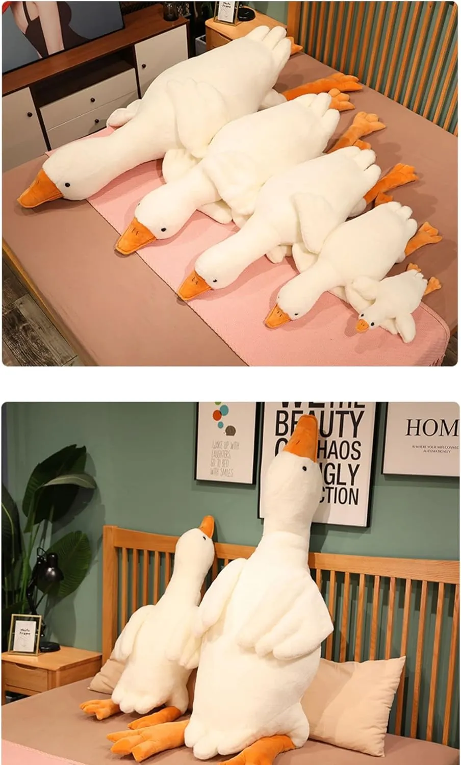 Goose Stuffed Animal 35.5 Inch Plush Toy, 2.8 lbs Cute Duck Stuffed Animal, Goose Plush Soft Pillow Toys, Gift for Anxiety Kids and Friends, White
