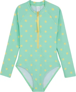 Gottex Kids Long Sleeve Zip Front One Piece Swimsuit Chlorine Fade Resistant and Built-in UPF UV Protection