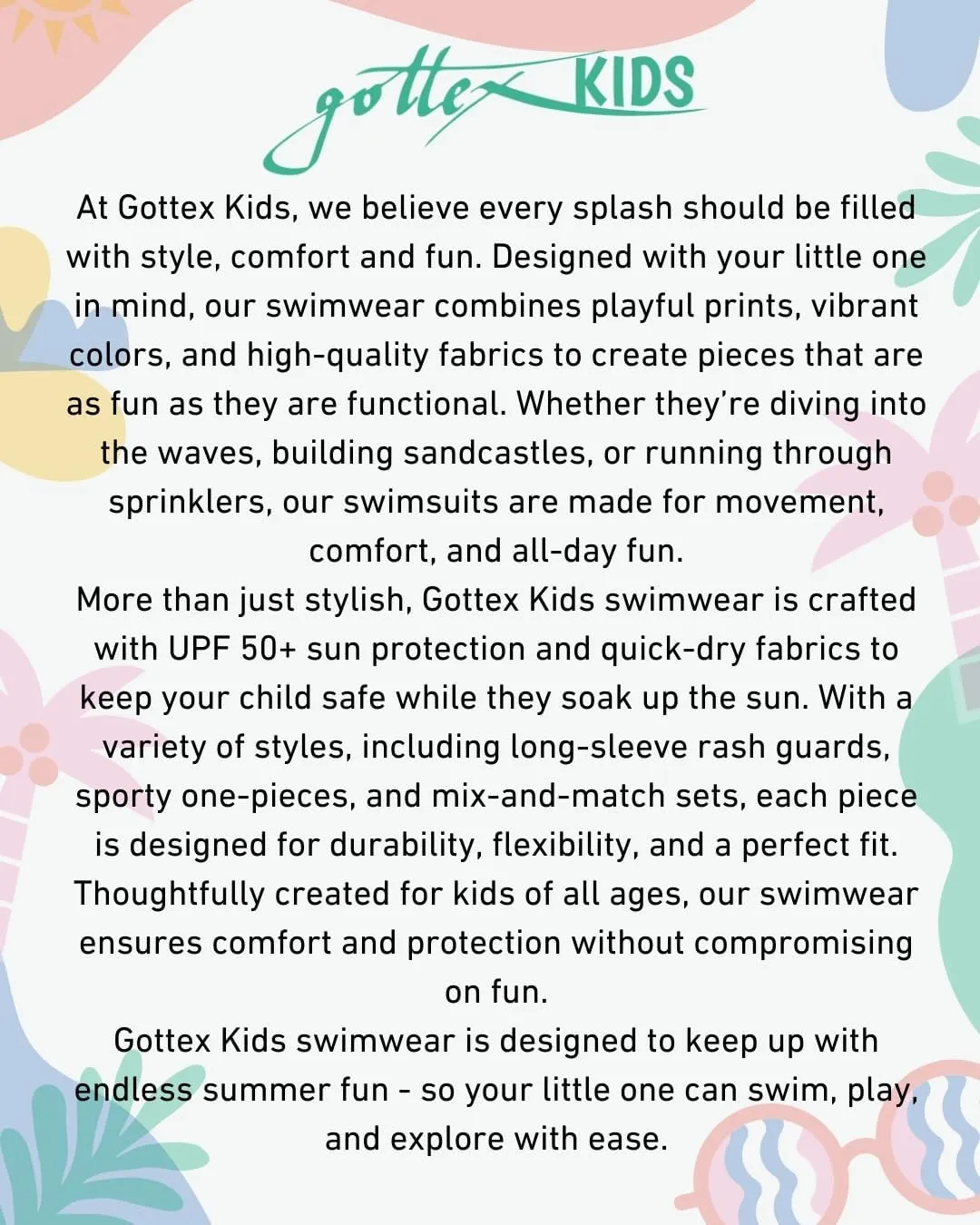 Gottex Kids Long Sleeve Zip Front One Piece Swimsuit Chlorine Fade Resistant and Built-in UPF UV Protection