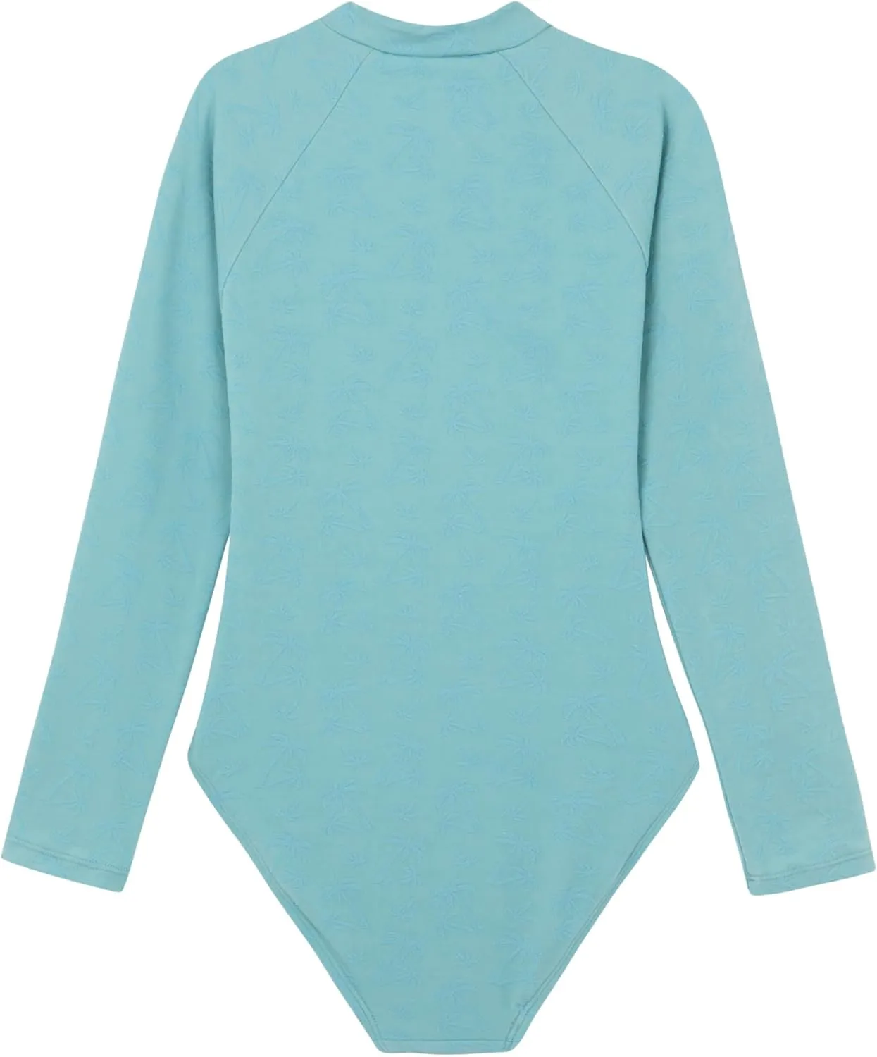 Gottex Kids Textured Long Sleeve Zip Front One Piece Chlorine Fade Resistant and Built-in UPF UV 50  Protection
