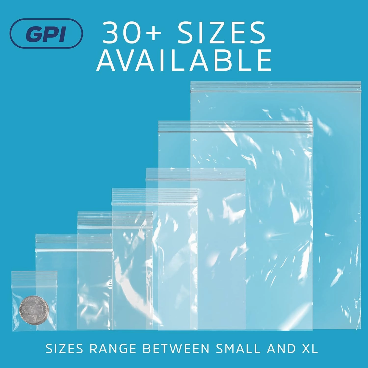 GPI - 2" x 4" Small Zip Bags, 1000 Count, 2 Mil, Clear Plastic Reclosable Zipper Poly Baggies, with Resealable Zip Top Lock Seal, for Jewelry, Coins, Pills, Candy, Beads, Seeds & More.