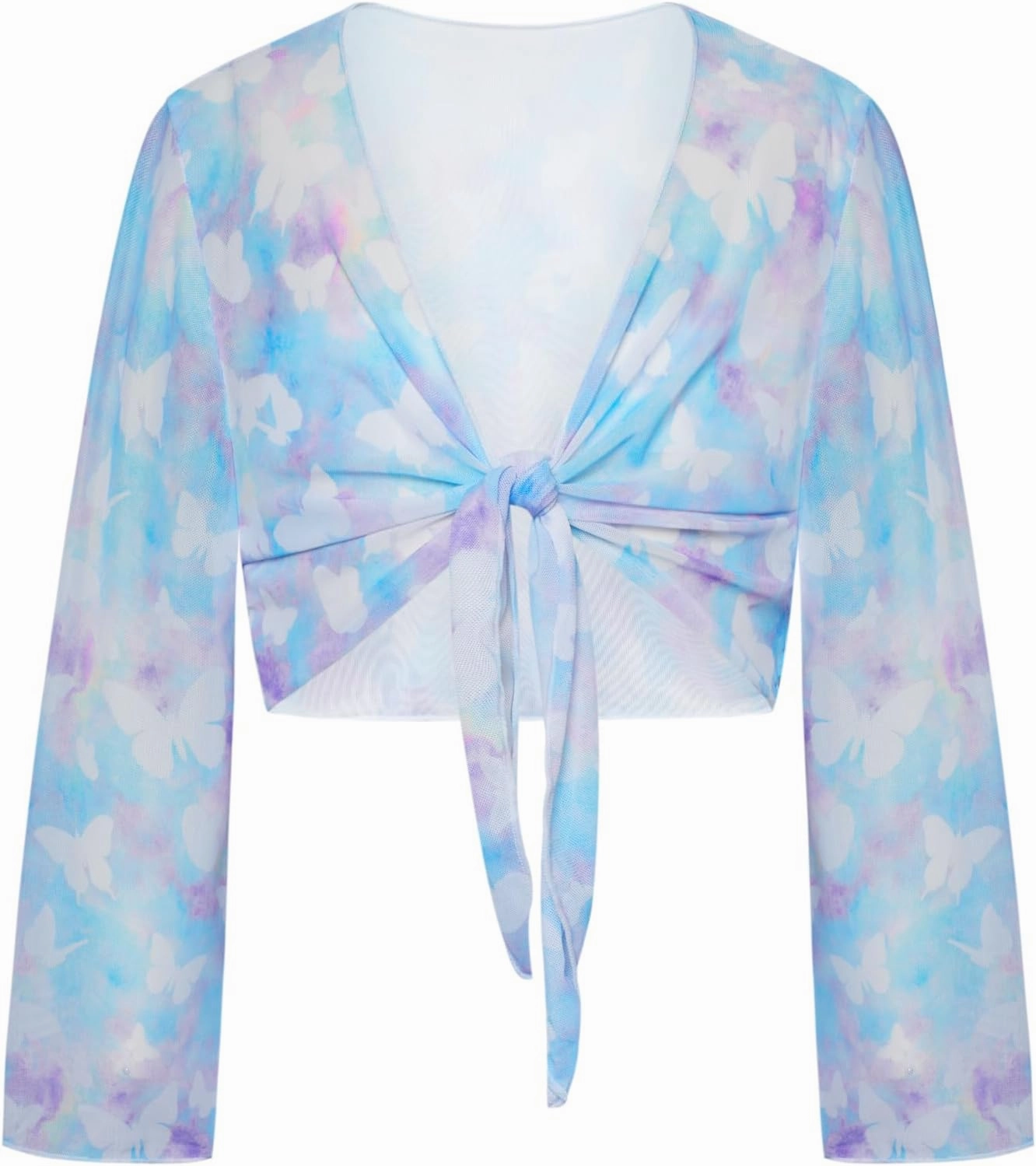 GRACE KARIN Girls Bathing Suit Adjustable Taniki Swimsuit Tie Front 4 Piece Bikini Set with Kimono Cover Up 6-14
