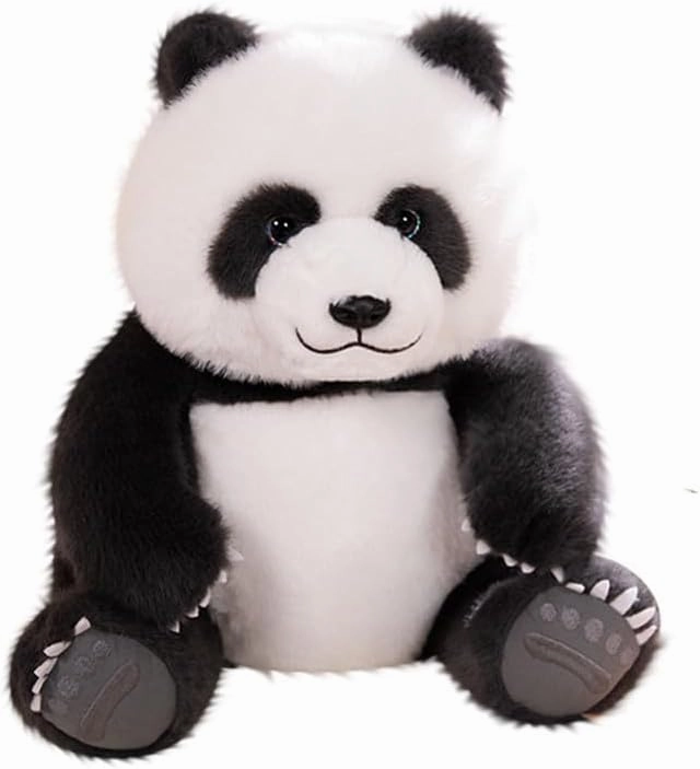GracesDawn Stuffed Animals-Giant Panda 11.8", Soft and Cute Giant Panda Doll, Plush Animal Cat, Ideal Gift for Children (Dark Gray White)