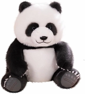 GracesDawn Stuffed Animals-Giant Panda 11.8", Soft and Cute Giant Panda Doll, Plush Animal Cat, Ideal Gift for Children (Dark Gray White)