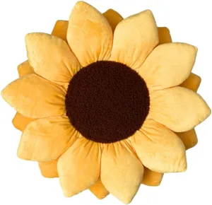 Green Philosophy Co. 3D Sunflower Pillow - Golden Yellow