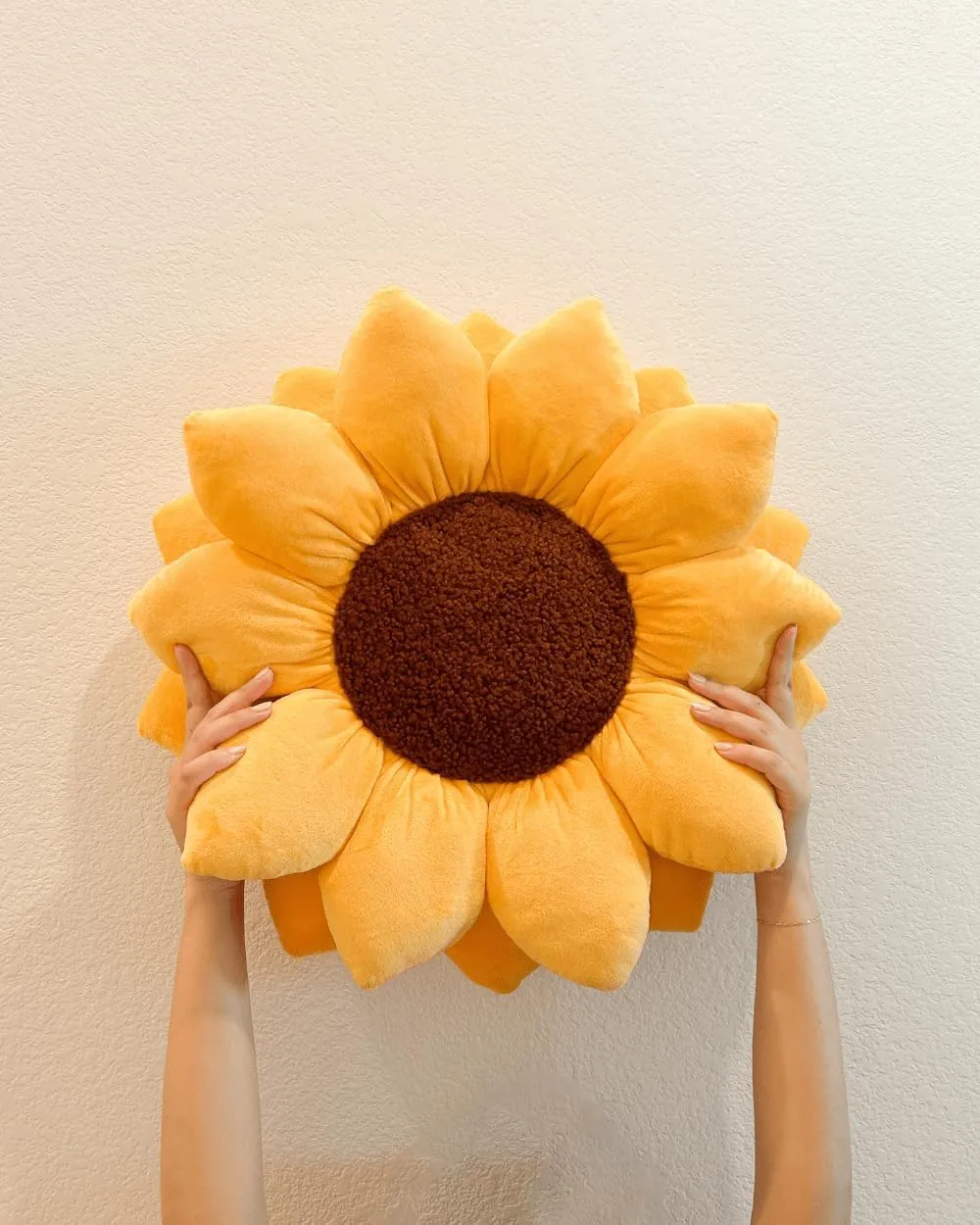 Green Philosophy Co. 3D Sunflower Pillow - Golden Yellow