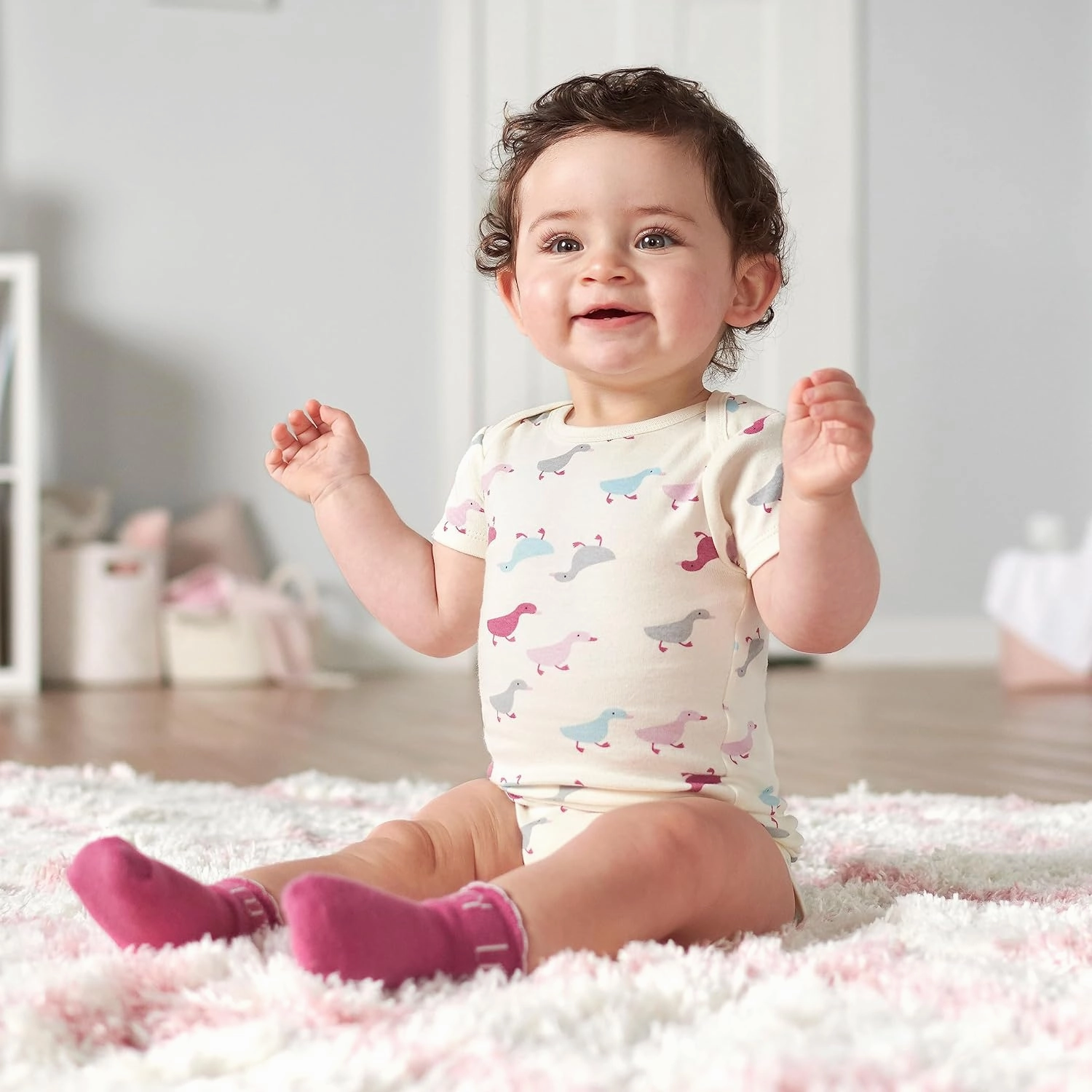 Grow by Gerber baby-girls 5-pack Short-sleeve Onesies Bodysuits