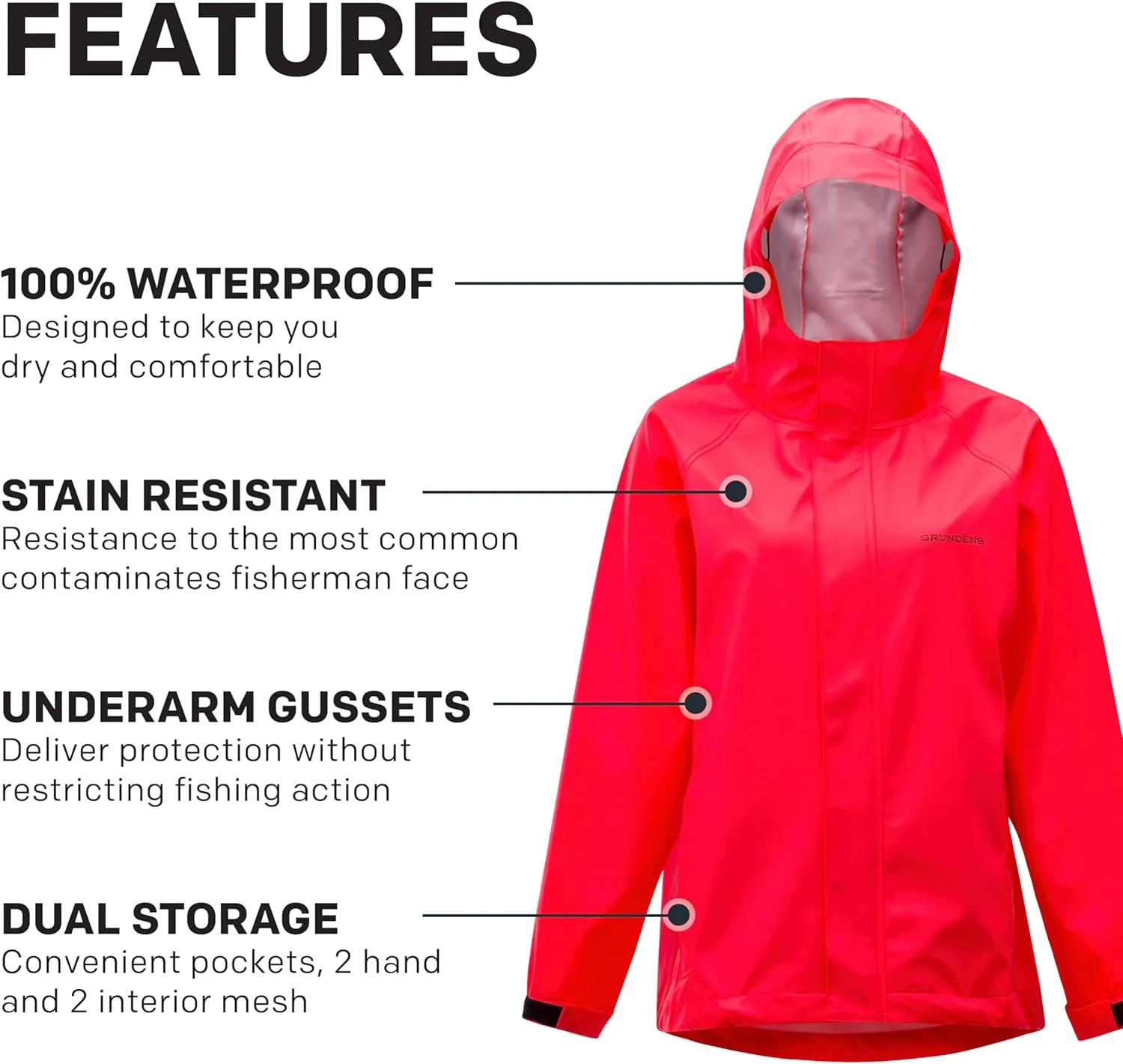 Grundéns Women’s Neptune Commercial Fishing Jacket | Waterproof, Adjustable