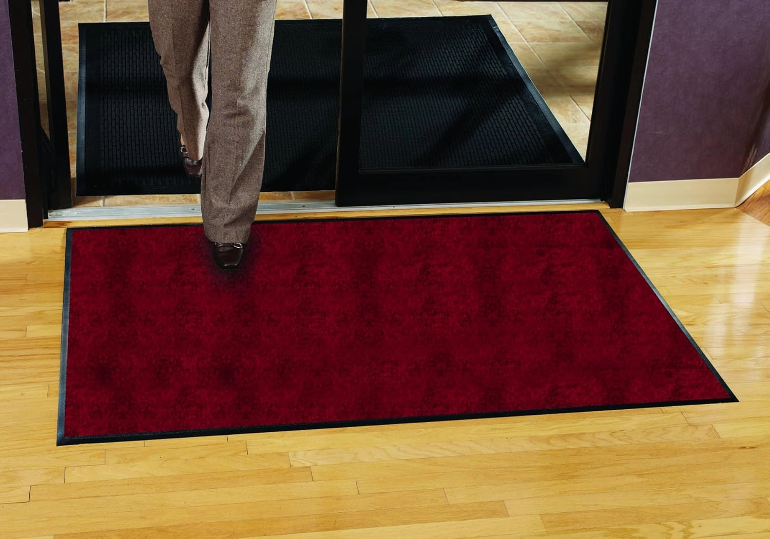 Guardian Floor Protection 94061035 Platinum Series Indoor Wiper Floor Mat, Rubber with Nylon Carpet, 6' Length, 10' Width,, Burgundy