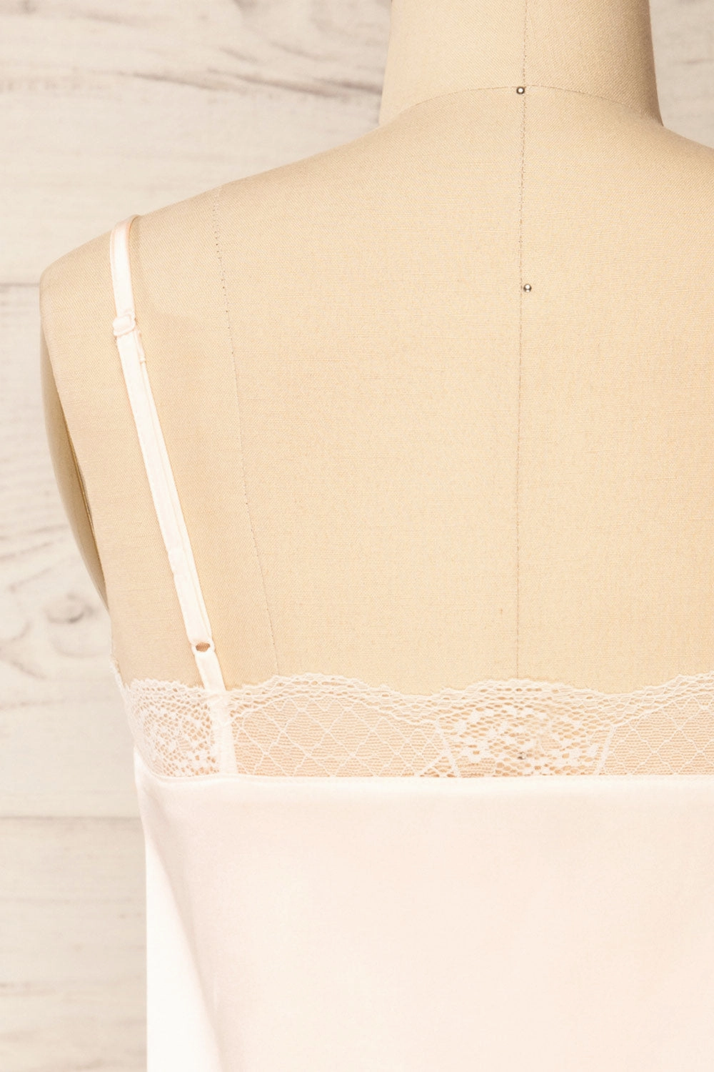 Guarenas | Pink Satin Cami Top w/ Lace Trim