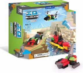 Guidecraft IO Blocks Vehicles Set: Kids STEM Educational Building Blocks Toy - 96 Pieces