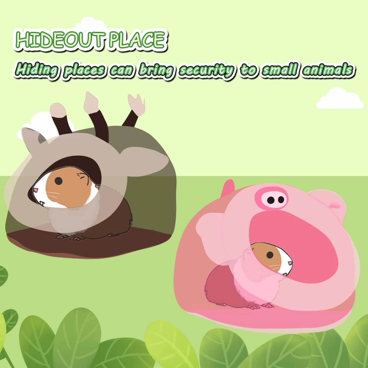 Guinea Pig Rat Bed and Hideout for Ferret Hedgehog Sleep and Hide, Hamster Small Pet Animals Supplies Toy Cage Accessories Nest