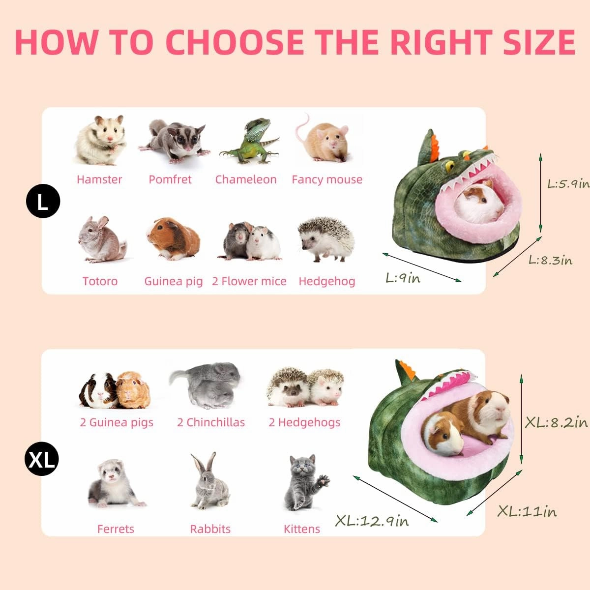 Guinea Pig Rat Bed and Hideout for Ferret Hedgehog Sleep and Hide, Hamster Small Pet Animals Supplies Toy Cage Accessories Nest