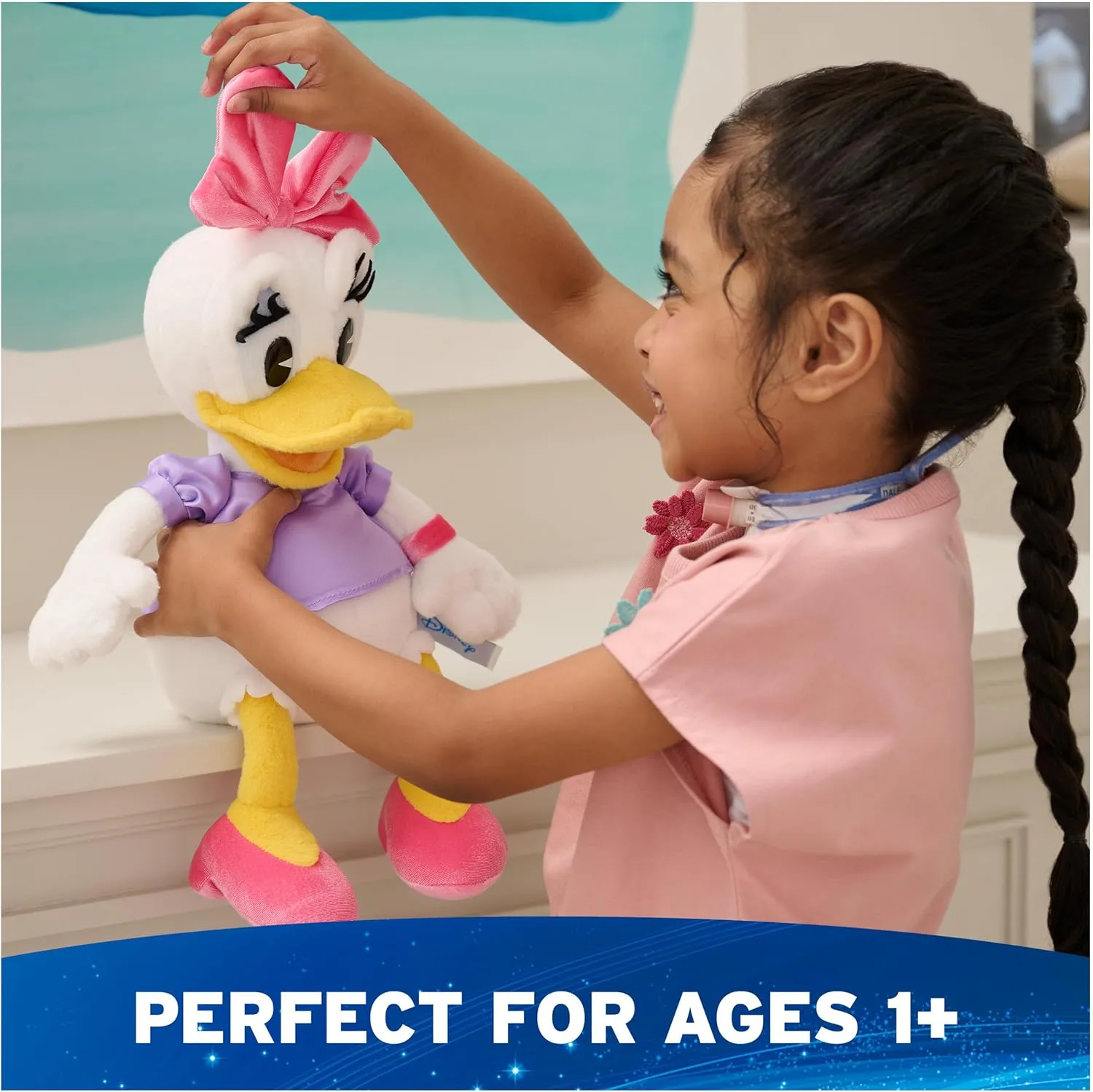 GUND Disney Official Daisy Duck Classic Plush, Mickey and Friends, Deluxe Collector Stuffed Animal for Ages 1 and Up, Blue/White, 14”