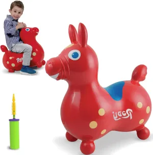 GYMNIC Red Rody Horse | Best Toddler Toy for 1-3 Years Old | Made in Italy | Safe, Inflatable Bouncy Horse for Kids