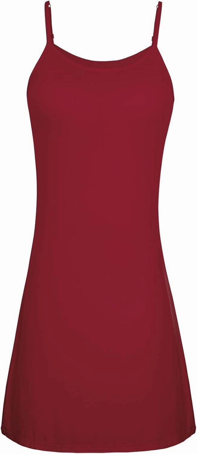 H HIAMIGOS Nightgowns for Women with Built in Bra Slip Dress Sleepwear Sleeveless Nightdress Full Slips