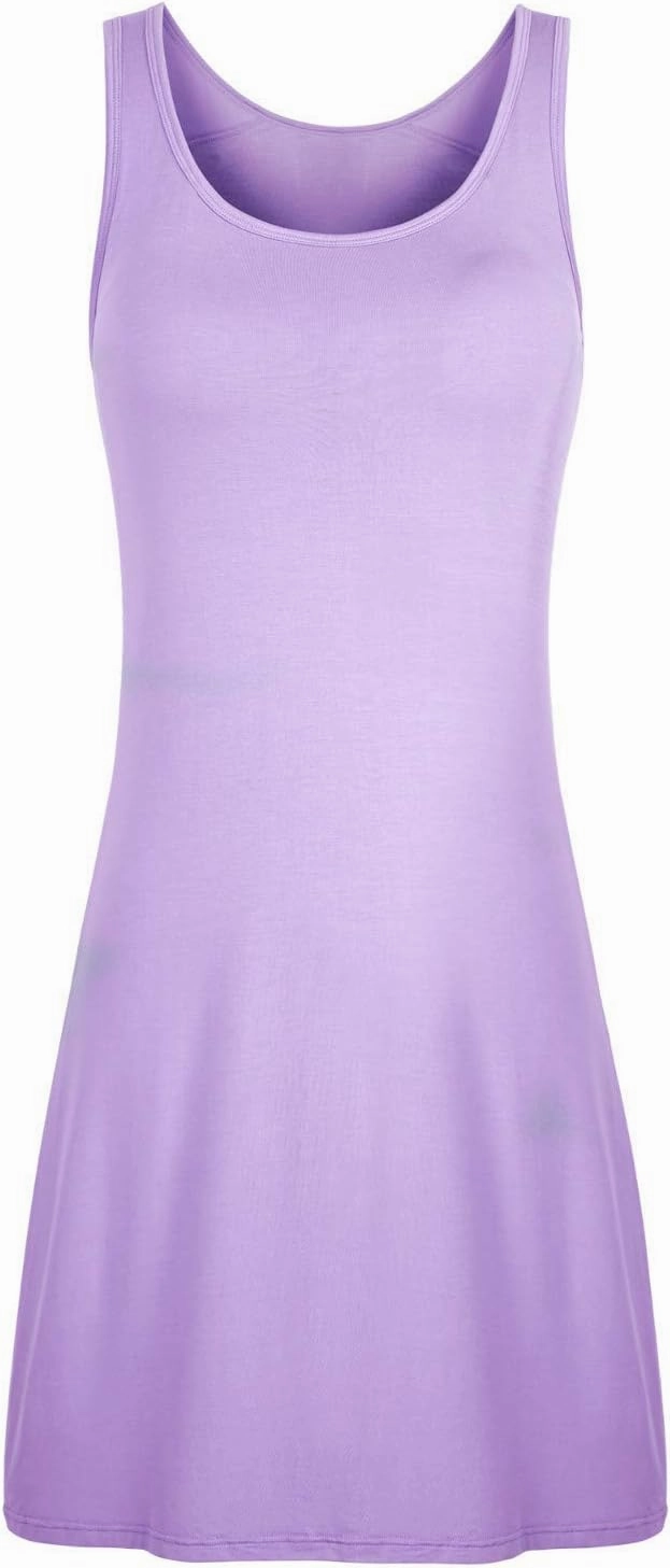 H HIAMIGOS Nightgowns for Women with Built in Bra Slip Dress Sleepwear Sleeveless Nightdress Full Slips