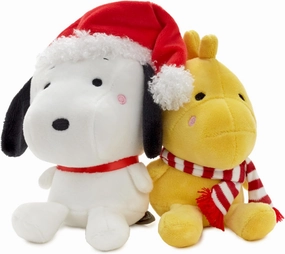 Hallmark Better Together Peanuts Holiday Plush Toys (Snoopy and Woodstock) 6" Stuffed Toys, Gifts for Kids