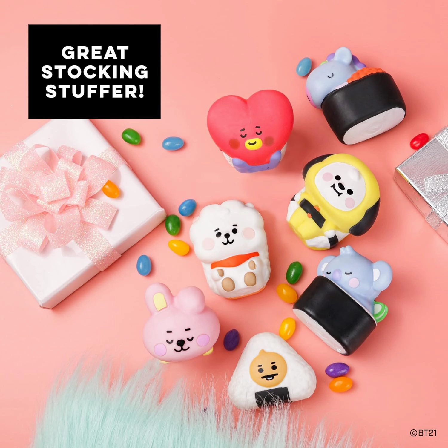Hamee LINE Friends BT21 Cute Water Filled Squishy (Series 2 - Sushi) [Box Mini Fidget Stuffers Baby Birthday Gift Bag, Party Favors, Basket Filler, Stress Relief Toy] - 2 Pc. (Mystery - Blind Capsule)