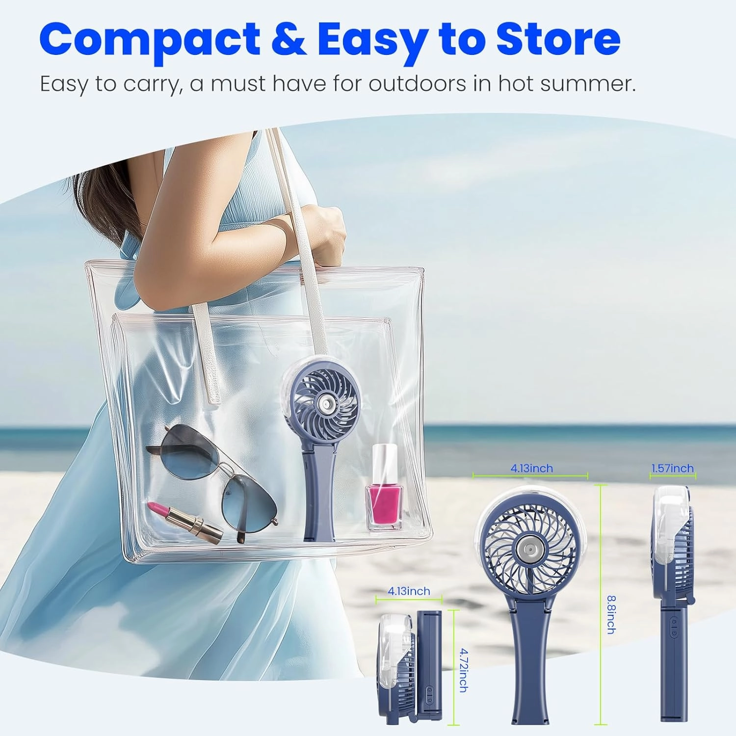 HandFan 2025 Upgraded Portable Misting Fan, Two Button Easy Operation, Handheld Rechargeable Mister Fan, Spray Water Mist Fans, Mini Electric Cooling Fans for Travel, Outdoors, Disney(Royal Blue)