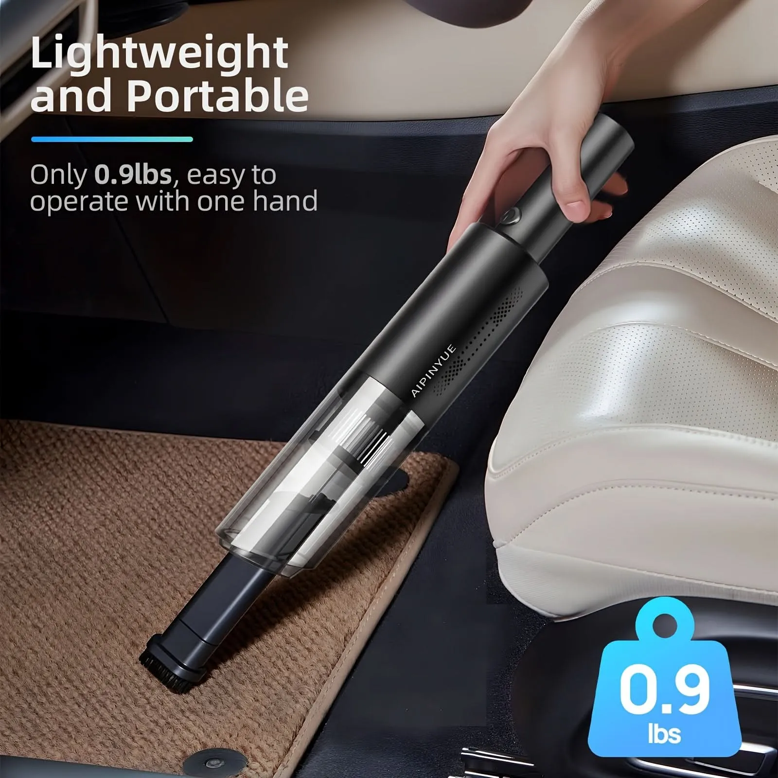 Handheld Cordless Car Vacuum Cleaner – 6000Pa Suction
