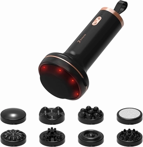 Handheld Cellulite Massager, Body Sculpting Machine, Rechargeable & Cordless, Stomach Fat Massager With 8 Massage Heads 2 Mesh Covers, Massage Abdominal Belly Thighs Butt Neck for Women Men at Home
