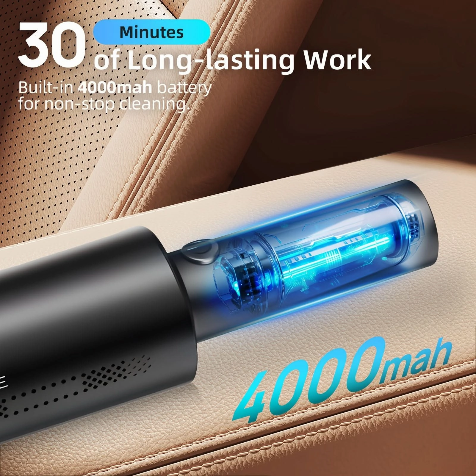 Handheld Cordless Car Vacuum Cleaner – 6000Pa Suction