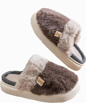 HANDKEI Cute Cartoon Flower Warm and Non slip Women's Winter Home Plush Slippers